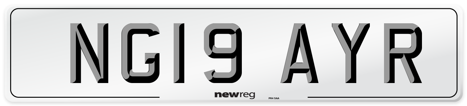 NG19 AYR Number Plate from New Reg